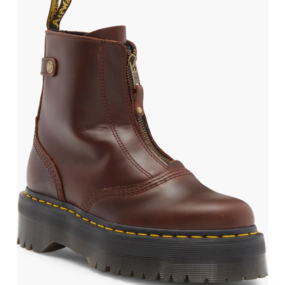 Dr. Martens Brown Combat Boots with Platform Sole